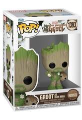 Funko Pop Marvel We Are Groot Figur Groot als Iron Man mit Wackelkopf 79516