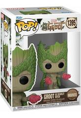 Funko Pop Marvel We Are Groot Figur Groot als Scarlet Witch mit Wackelkopf 79518