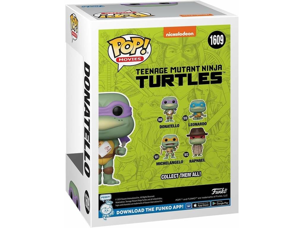 Funko Pop Movies Tartarugas Ninja Figura Donatello com Pizza 76045