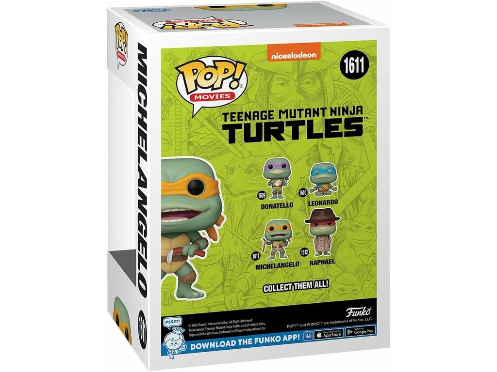 Funko Pop Movies Tartarugas Ninja Figura Michelangelo com Nunchakus 76047