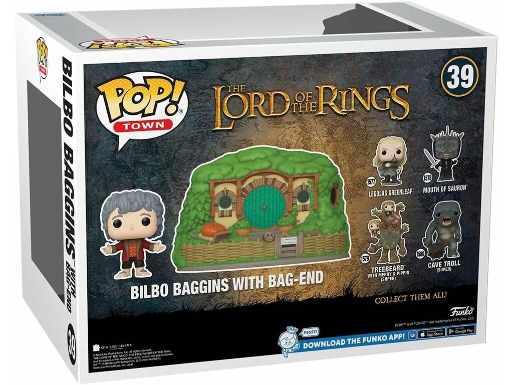 Funko Pop Town Le Seigneur des Anneaux Figurine Bilbo Baggins avec Maison 80835