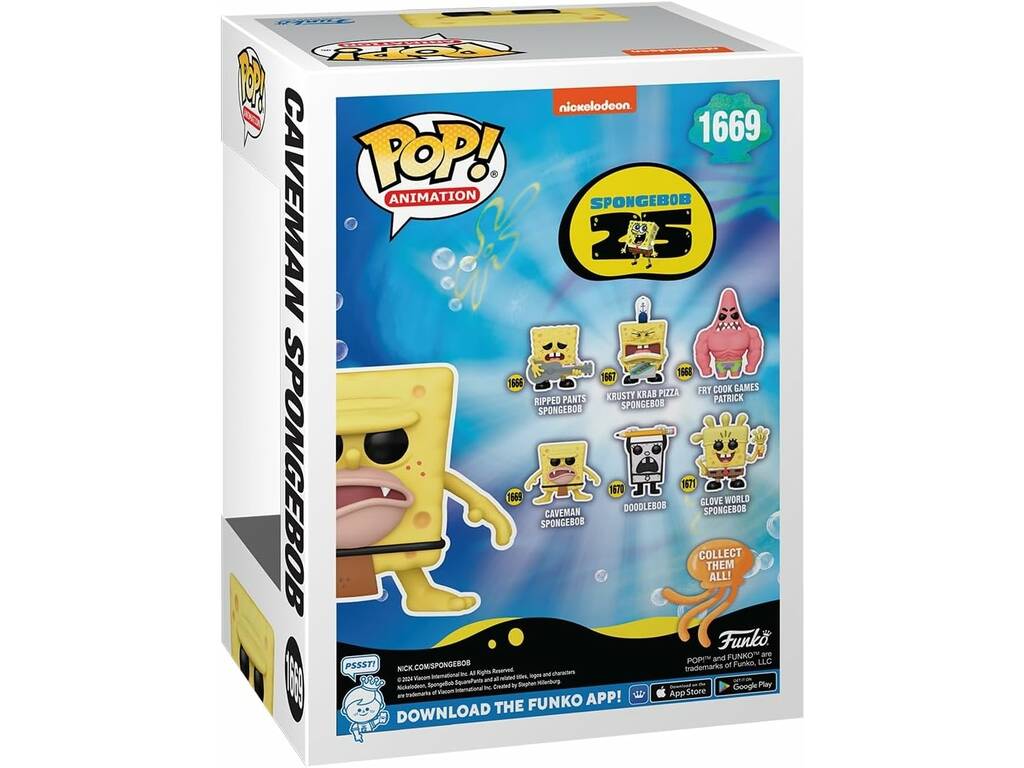 Funko Pop Animation Bob l'éponge 25ème anniversaire Bob l'éponge figure de l'homme des cavernes 75737