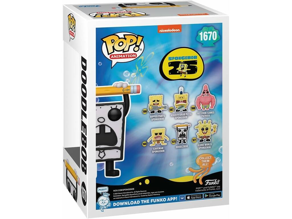 Funko Pop Animation Bob Esponja 25 Aniversario Figura Doodlebob 75733