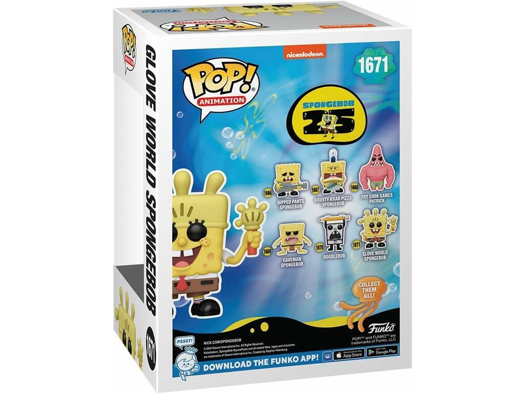 Funko Pop Animation Bob Esponja 25 Aniversario Figura Bob Esponja con Guante 75734