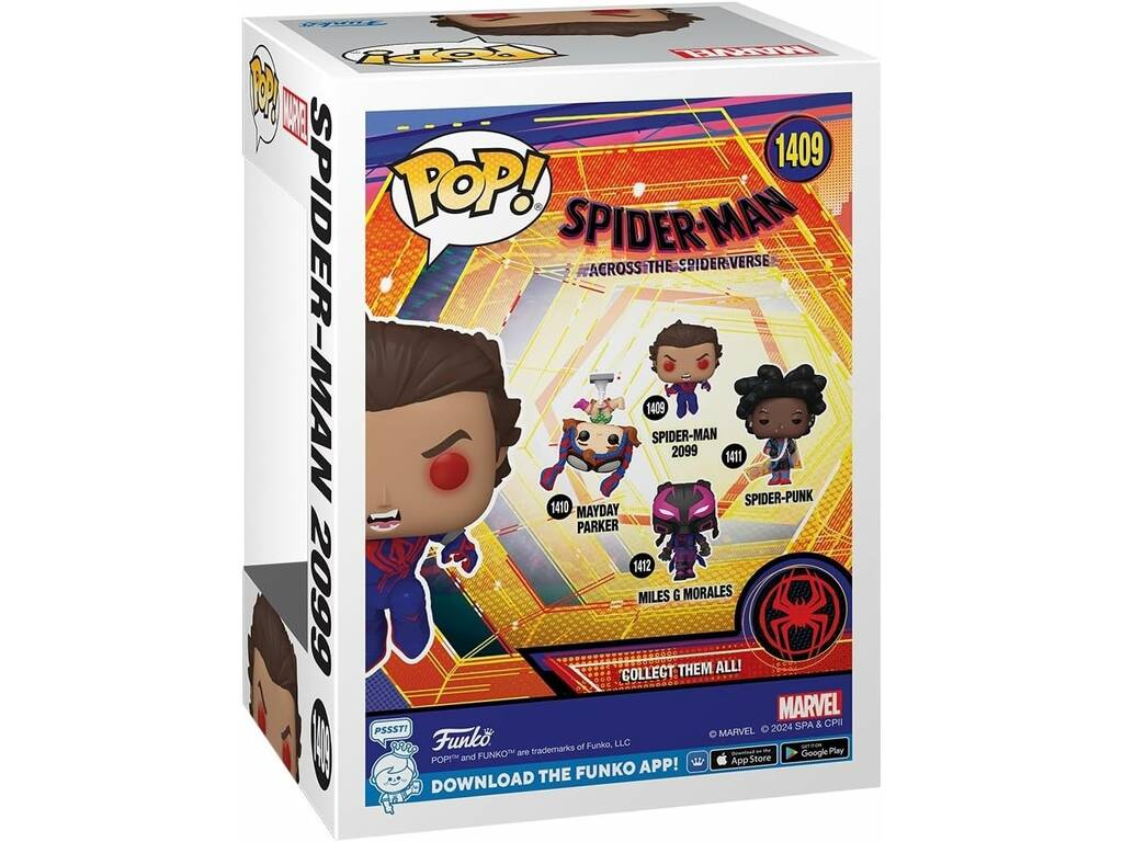 Funko Pop Spider-Man Across The Spider-Verse Figure Spider-Man 2099 avec tête pivotante 82647