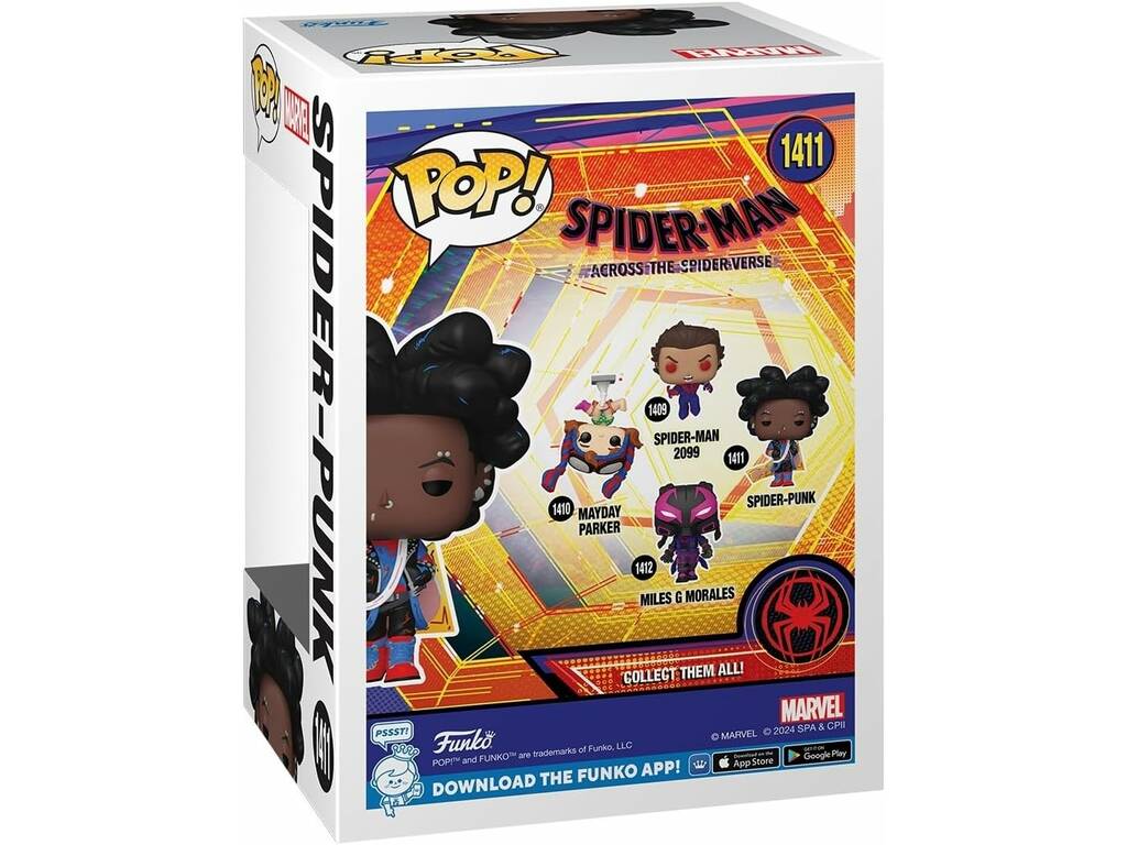 Funko Pop Spider-Man Across The Spider-Verse Figure Spider-Punk avec tête pivotante 82649