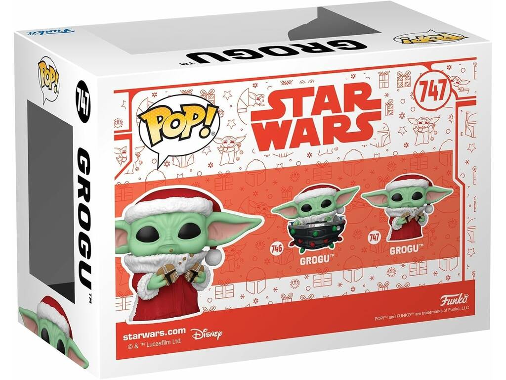 Funko Pop Star Wars Figura Grogu Navideño con Cabeza Oscilante y Galletas 80009