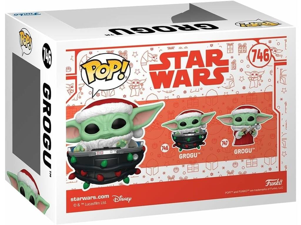 Funko Pop Star Wars Figura Grogu Navideño con Cabeza Oscilante y Nave 80010