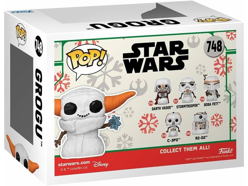 Funko Pop Star Wars Figura Grogu Muñeco de Nieve con Cabeza Oscilante 80011