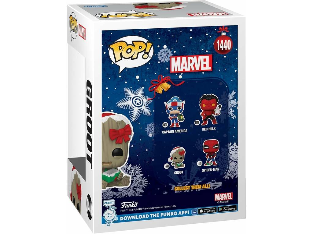 Funko Pop Marvel Figura Baby Groot Navideño con Cabeza Oscilante 80033