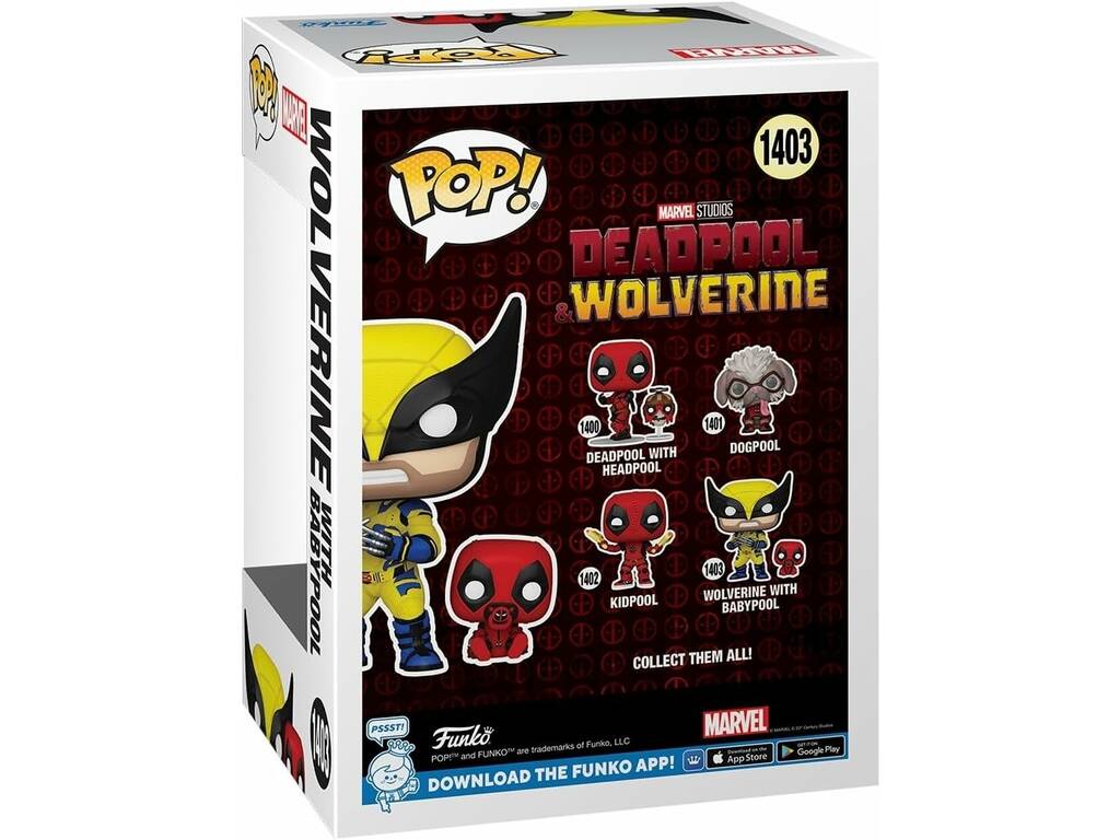 Funko Pop Deadpool & Wolverine Figure Wolverine avec Babypool à tête branlante 82382