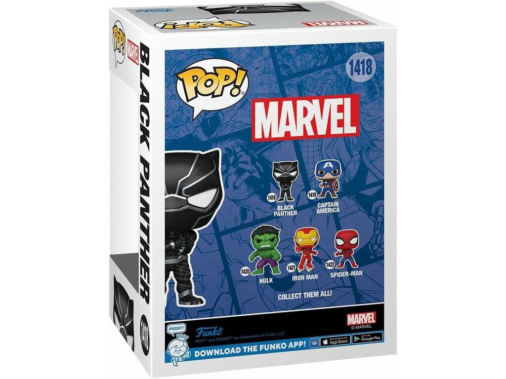 Funko Pop Marvel Figura Black Panther con Cabeza Oscilante 82496