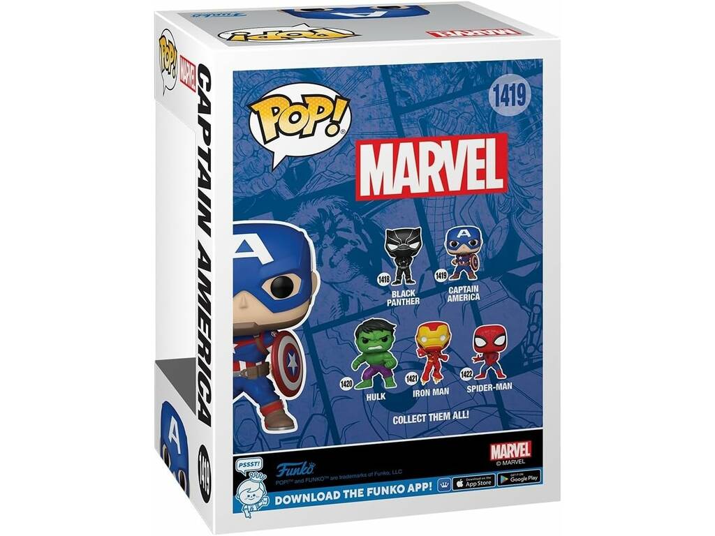 Funko Pop Marvel Captain America Figure à tête pivotante 82497