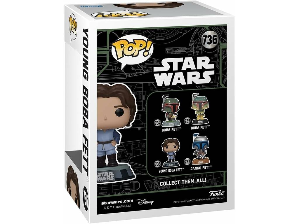 Funko Pop Star Wars Fett Legacy Figure Jeune Boba Fett avec tête oscillante 82724