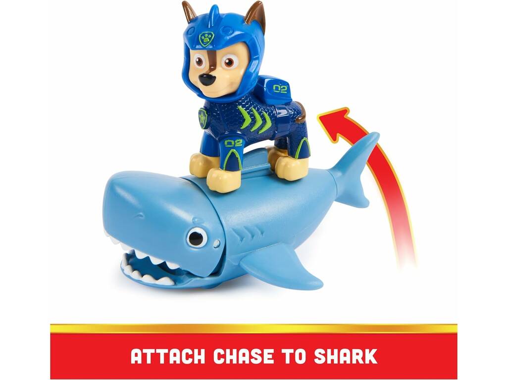 Patrulha Pata Aqua Pups Figura Chase e Tubarão Spin Master 6066149