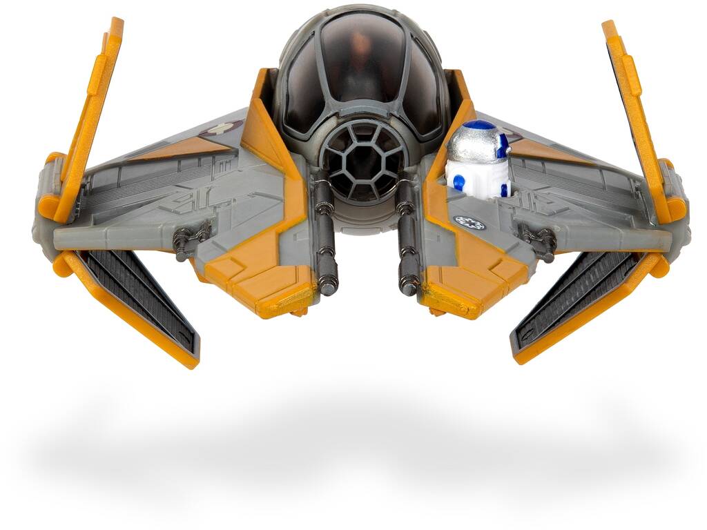 Star Wars Micro Galaxy Squadron Jedi Intercetor com Figura Anakin Skywalker e R2-D2 Bizak 62610035
