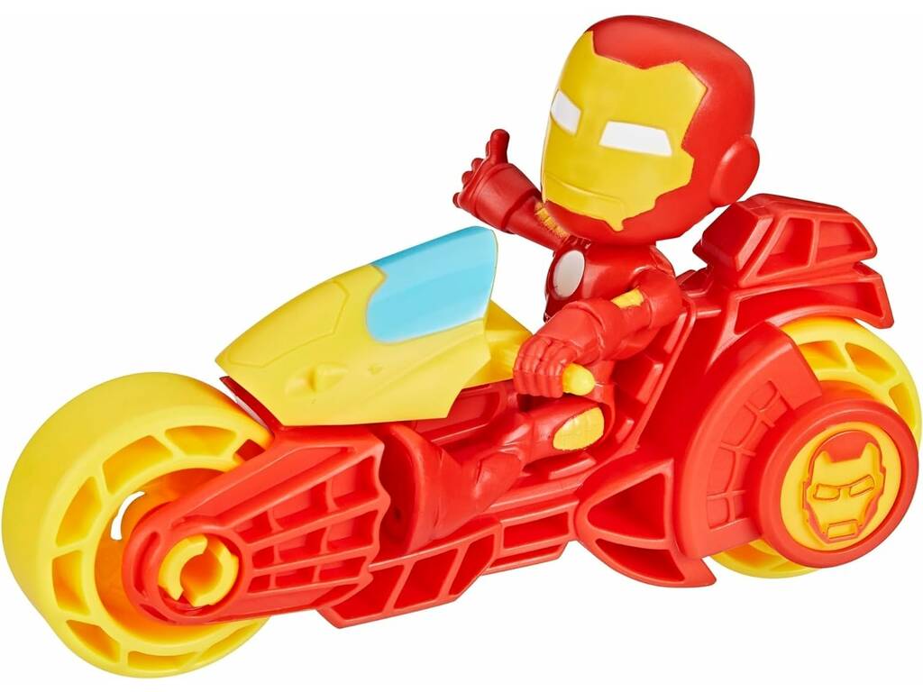 Marvel Spider-Man und seine fantastischen Freunde: Iron Man-Figur mit Motorrad Hasbro F9346