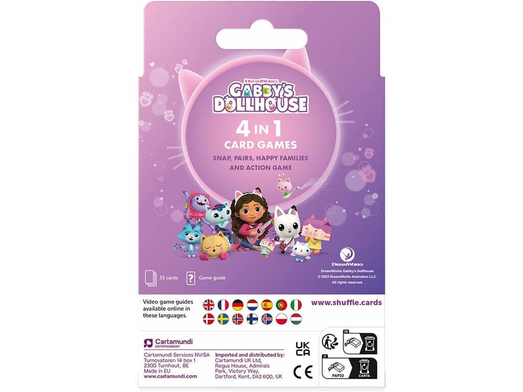 La casa delle bambole di Gabby Mazzo di carte per bambini Shuffle 4 in 1 Fournier 10044022