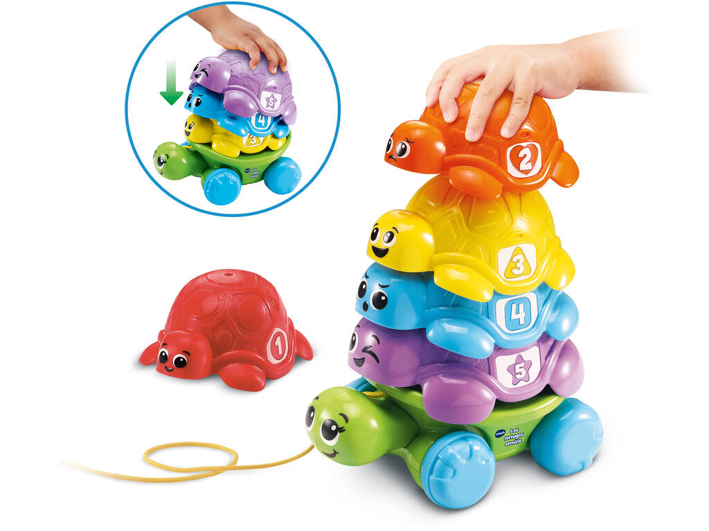 Stapelbare farbige Regenbogenschildkröten von Vtech 80-609322