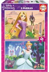 Puzzle 2x48 Rapunzel y Cenicienta Educa 19997