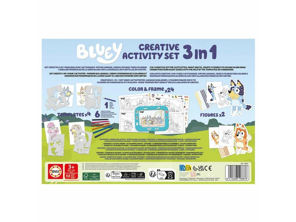 Set 3 in 1 Rahmen Bluey „Creative Activity Set“ von Educa Borras 19887