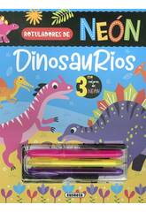 Livre des dinosaures Marqueurs néon Susaeta S6089001