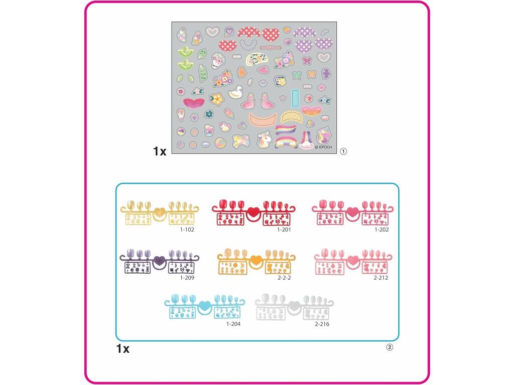 Aquabeads Set de rechange pour ongles Cœurs et nœuds