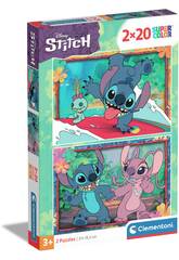 Puzzle Supercolor 2X20 Disney Stitch Clementoni 24809