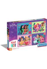 Puzzle Supercolor 4 in 1 Disney Princess Clementoni 21517