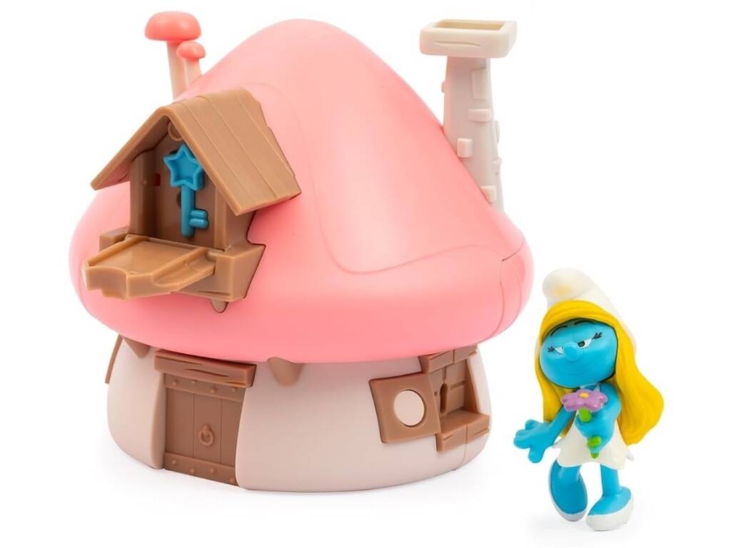 Smurfs Playset Casinha com Figura e Chave Mágica Famosa PUF20000