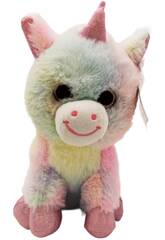 Peluche 22 cm Ojos Brillantes Unicornio