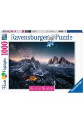 Puzzle 1000 pezzi Le tre cime di Lavaredo, Dolomiti di Ravensburger 17318