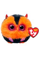 Peluche 7 cm. Hibou noir et orange Whodini TY 42543