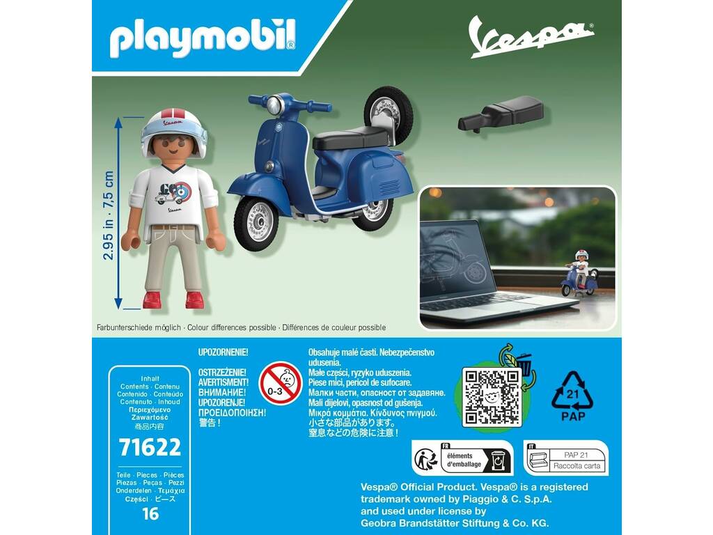 Playmobil 1969 Vespa 150 Sprint Veloce Azul