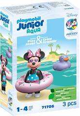 Playmobil Junior Aqua Disney A Viagem  Praia da Minnie Mouse