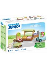 Playmobil Junior kologischer Stand und Gabelstapler 71691