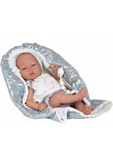 Puppe Reborn Baby 38 cm Borja Grau mit Decke Arias 98172