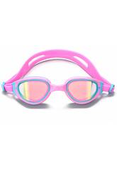 Óculos de natação rosa e azul para crianças com proteção anti-embaciamento e UV
