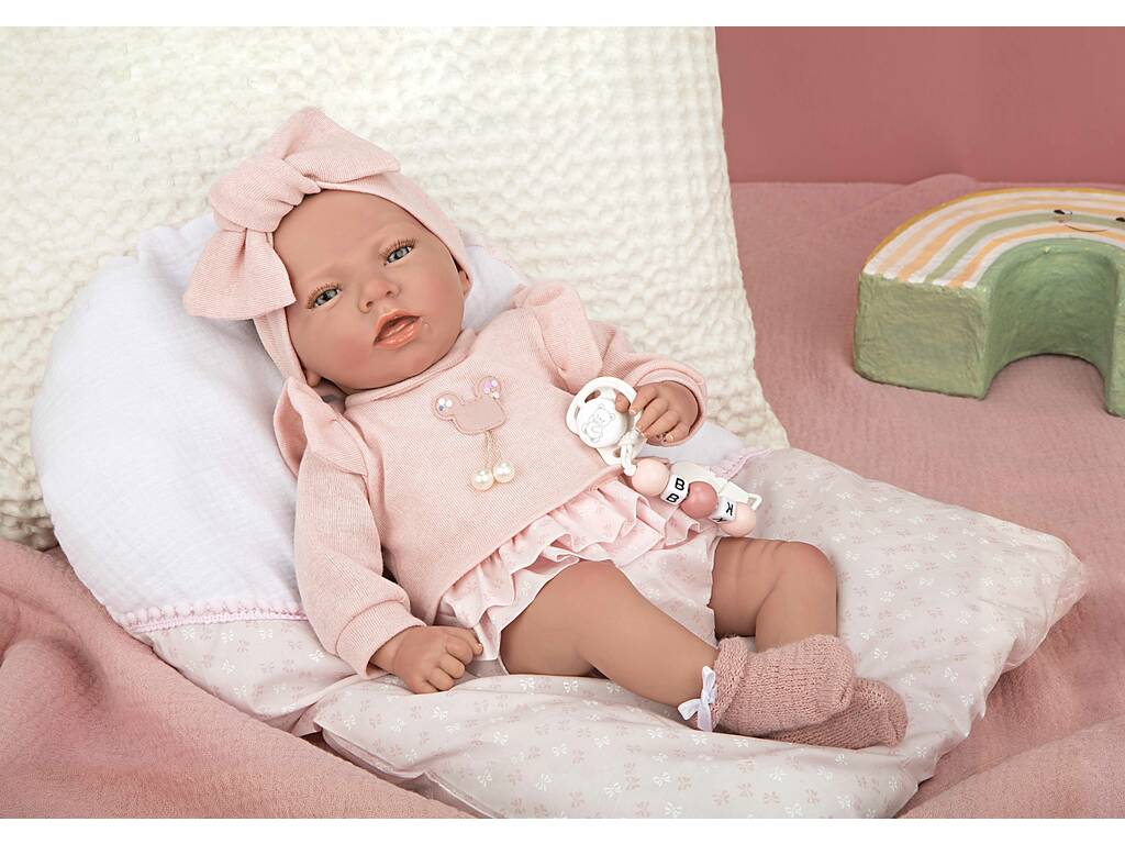 Baby Doll Reborn Alba Pink 40 cm. avec coussin Arias 98121