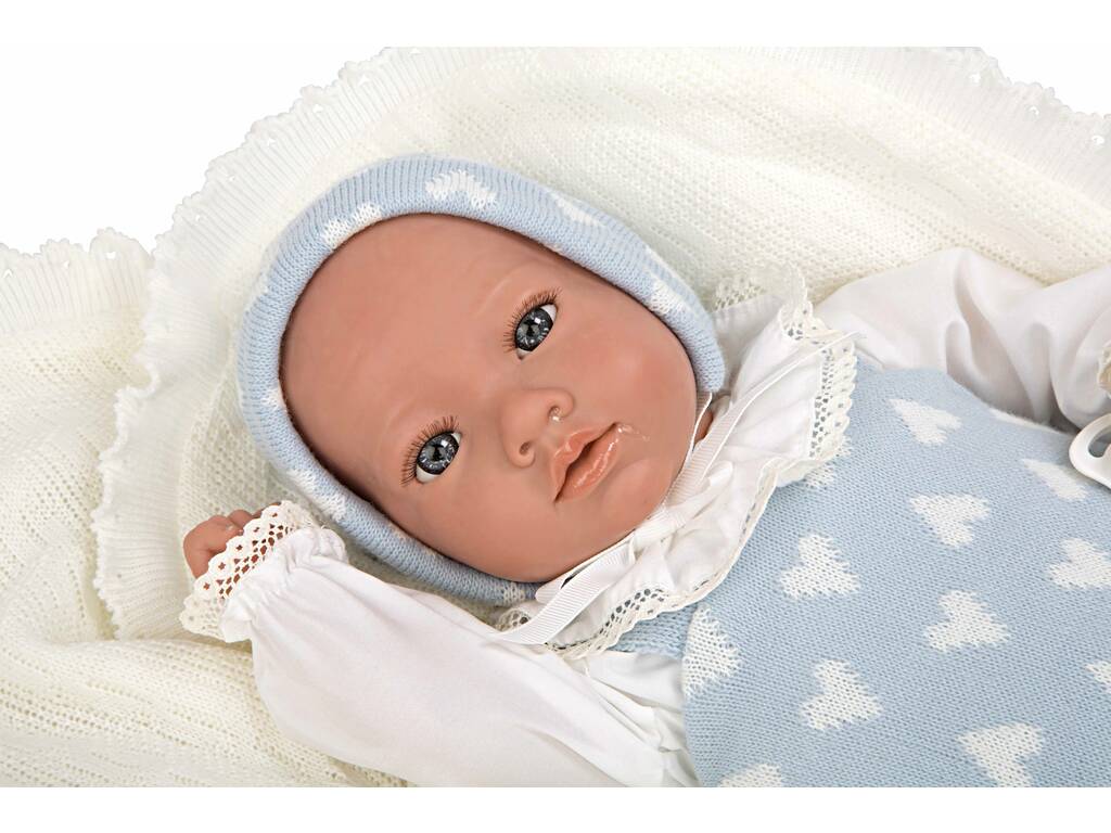 Reborn-Babypuppe Ian Blau 40 cm mit Decke von Arias 98142