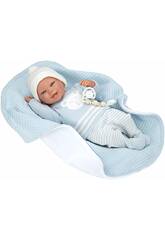 Reborn-Babypuppe Paulo Blau 40 cm mit Decke von Arias 98148