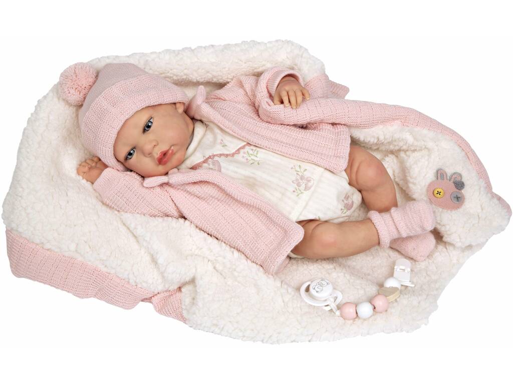 Reborn-Puppe 40 cm. Rosa Marta mit Decke von Arias 98165