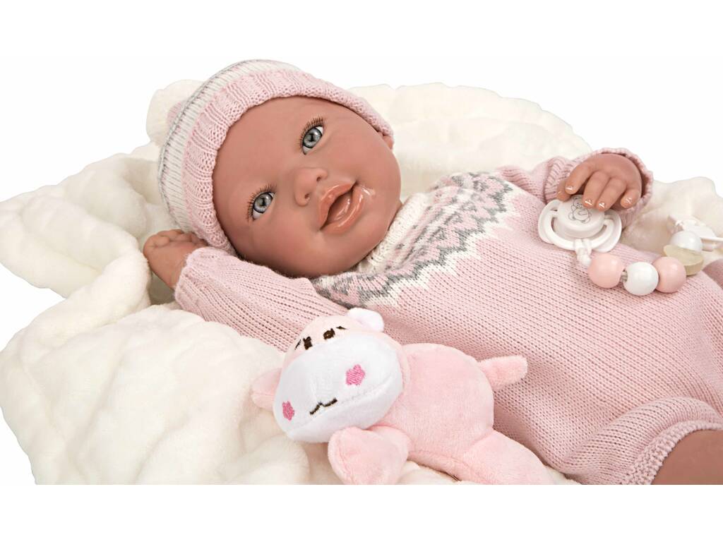 Bambola Reborn 45 cm. Anais con coperta e peluche Arias 98152