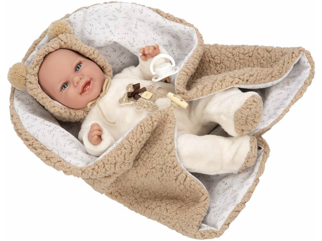 Bambola Elegance Babyto Marrone 35 cm. con coperta Arias 60828