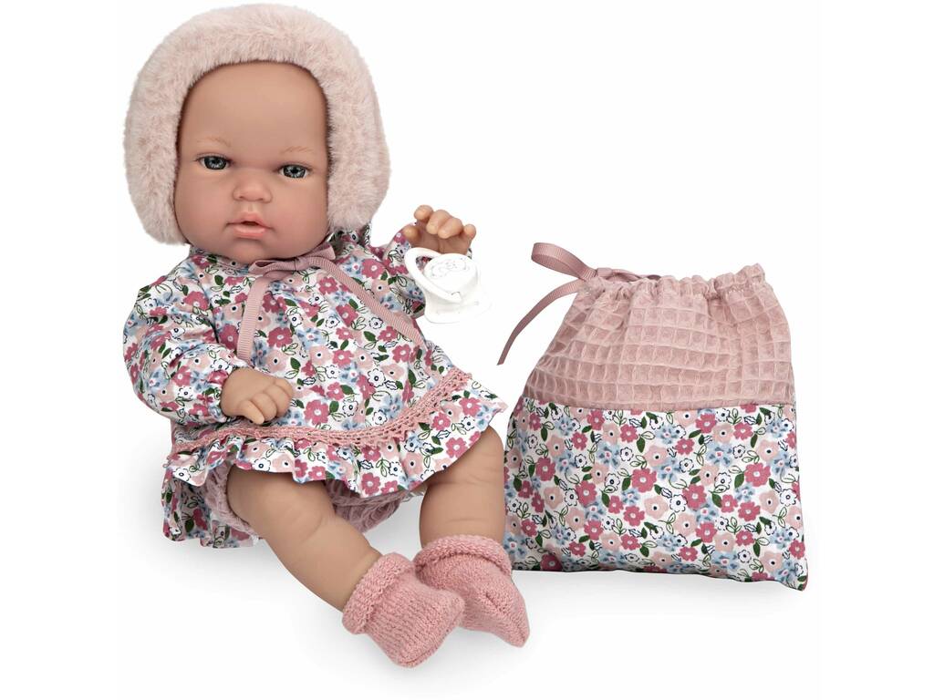 Muñeca Bebé Elegance Natal 30 cm. Rosa con Bolsa Multiusos Arias 60807