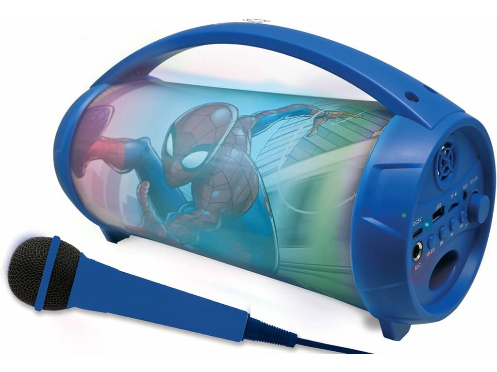 Spiderman Enceinte Bluetooth Portable avec Microphone et Lumière Lexibook BTP585SPZ