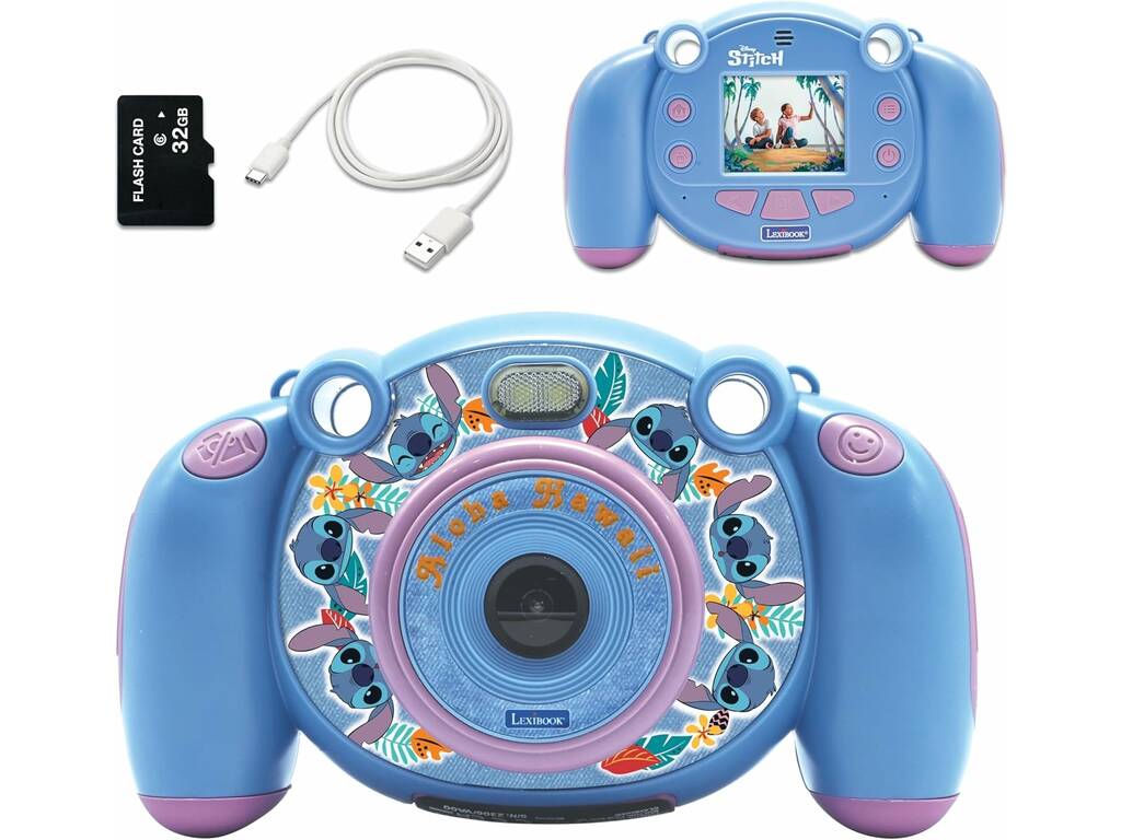 Disney Classics Câmara Digital 4 em 1 HD 12MP Stitch com Flash Lexibook DJ080D