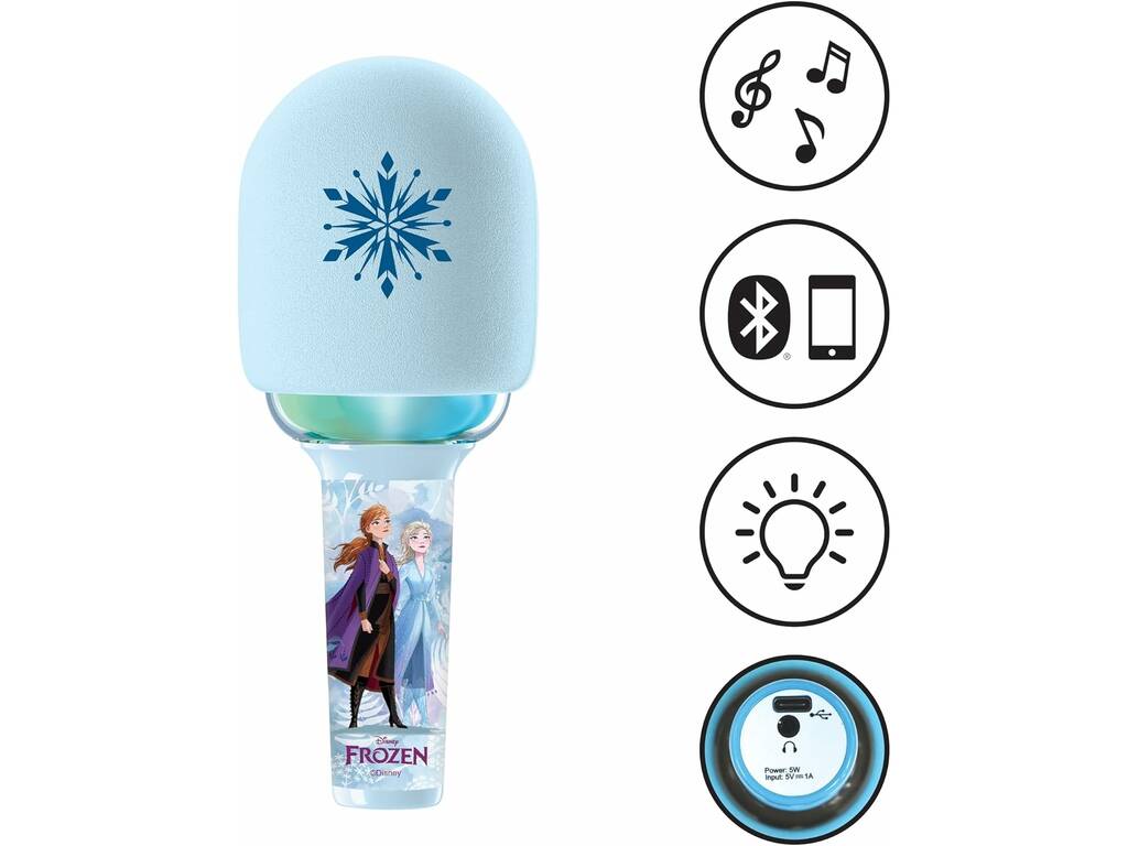 Frozen Micrófono Karaoke Bluetooth con Luz Lexibook MIC280FZ