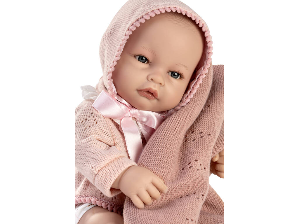 Neugeborenenpuppe Martina 42 cm mit Pullover und Schminkdecke von Berbesa 5500