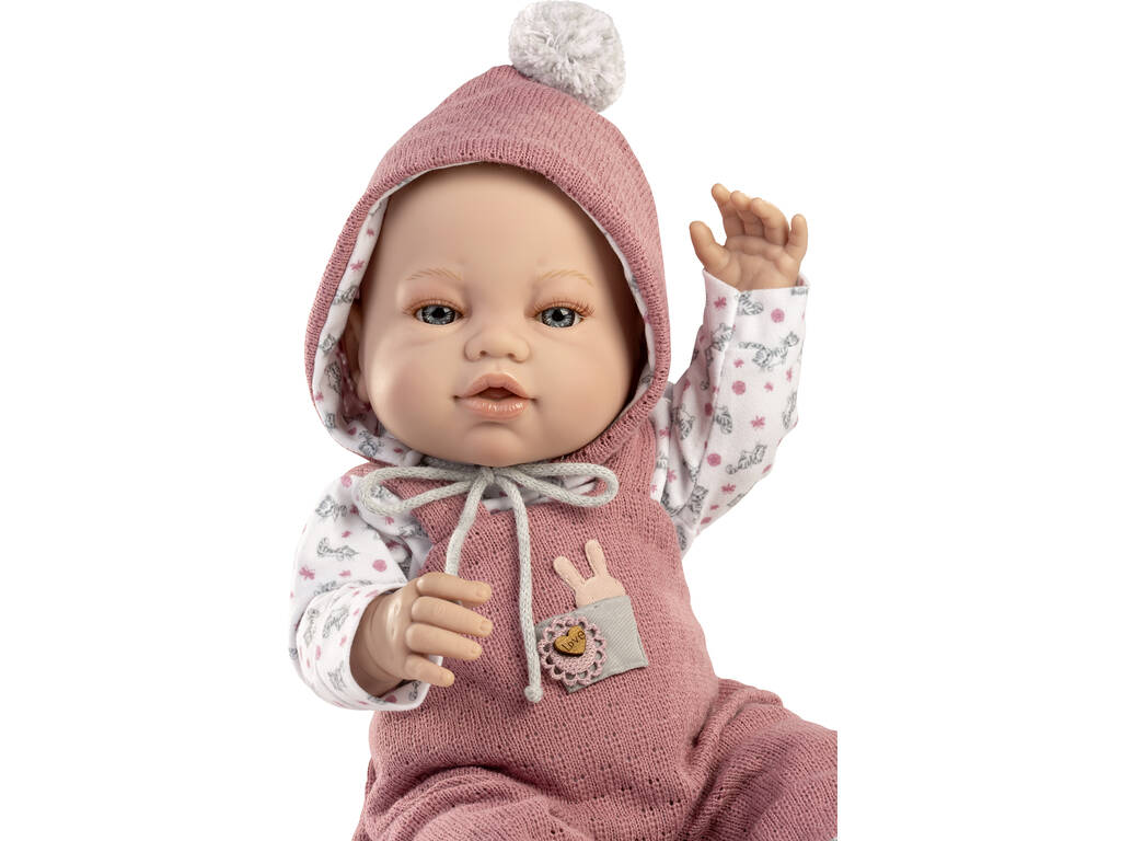 Muñeca Recién Nacida 42 cm. Chaqueta Gris y Gorrito de Berbesa 5124